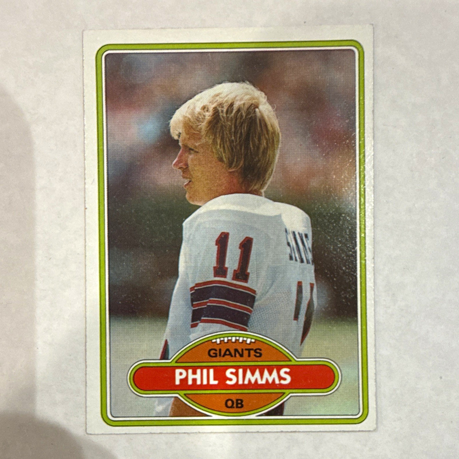 Topps 1980 Topps Phil Simms #225 Rookie New York Giants NFL Football Card