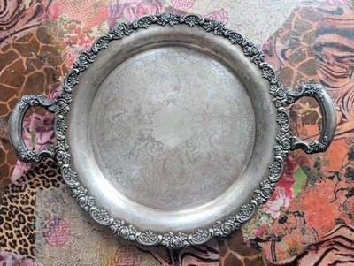 Vintage Serviertablett, Versilbert, Edle Vintage Servierplatte / Oneida