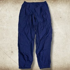 Vintage 90s Nike Windbreaker Track Pants Men s Size L Navy Blue Ankle Zip Nylon