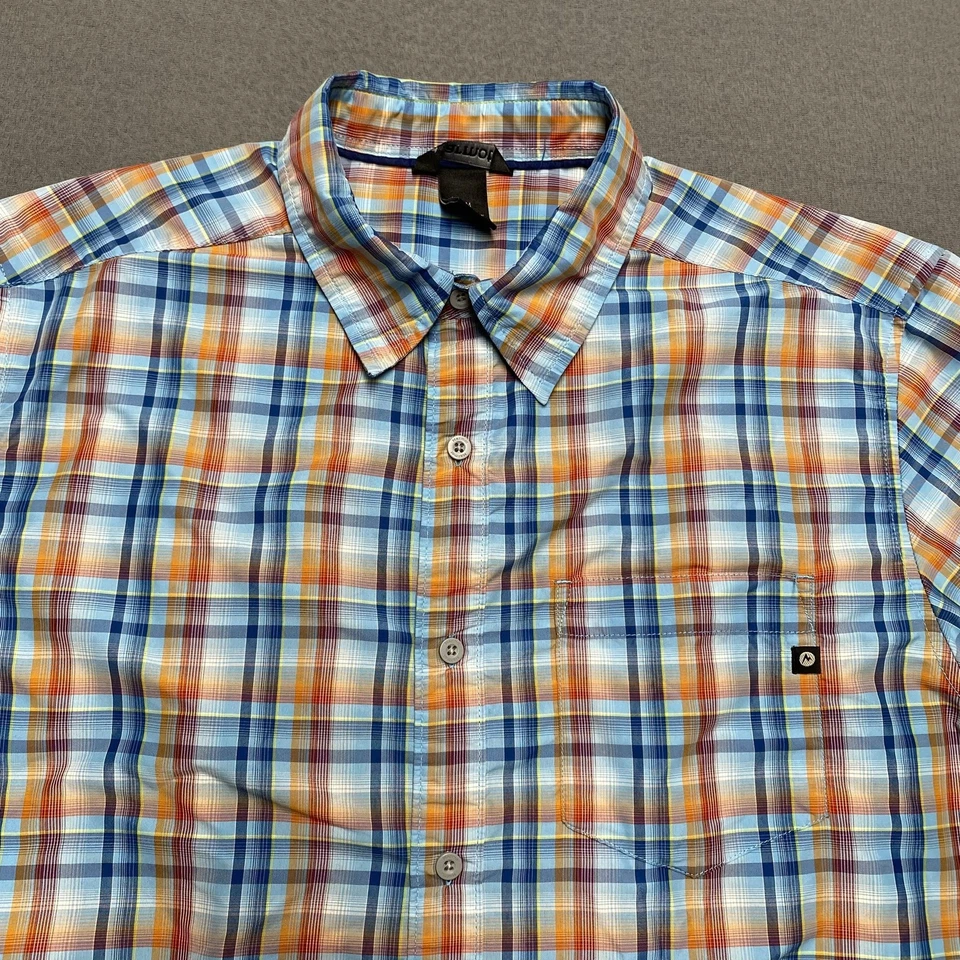 Marmot Shirt Mens Medium Plaid Short Sleeve Lightweight Outdoor Hiking B96760 - Image 2 of 4