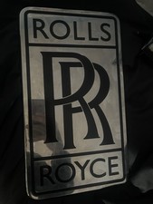 Rolls-Royce Metal Advertising Sign Silver Black Automobiles United Kingdom