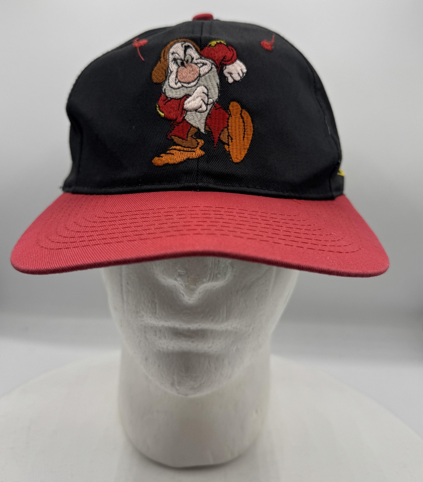 Disney Grumpy Hat Cap Snap Back One Size Black Re… - image 1