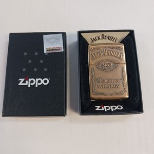 Zippo High Polished Brass Lighter With Jack Daniels Emblem, 254BJD.428