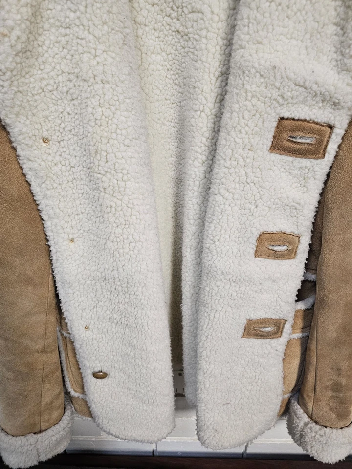 Chaqueta de cuero Ambassador vintage para hombre forro de lana grande, cuero genuino Foto 3 de 4