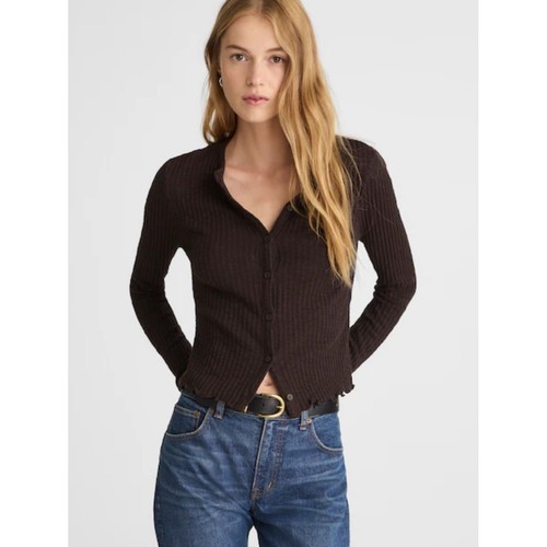 Madewell Lettuce-Hem Ribbed Cardigan