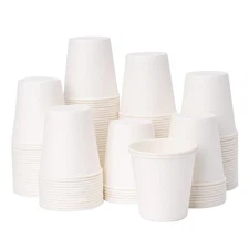 YEEHAW 3 oz 100 Pack Disposable Paper Coffee Bathroom Cups, Small White Mouth...