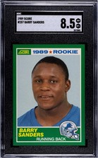 1989 Score Barry Sanders RC Detroit Lions Rookie Card #257 SGC 8.5 NM-MINT HOF. rookie card picture