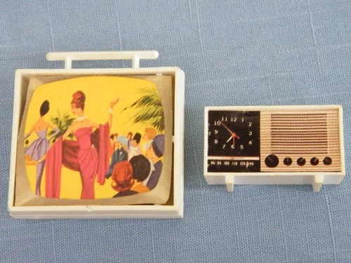 1960's Vintage Barbie GO-TOGETHER Clock Radio & Television