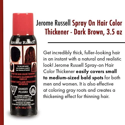 Jerome Russell Spray-on Color Dark Brown Hair Thickener, For Fine and Thinning - Image 3 of 4