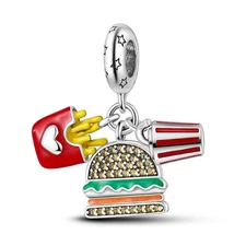 MULA European 925 Silver DIY Charm AAA CZ Enamel Nice Food For Women Bracelet