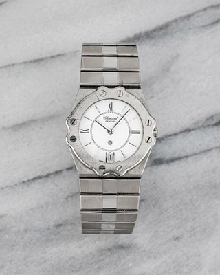 Vintage Chopard St Moritz Quartz 80s White Roman Numeral Dial 30mm Case