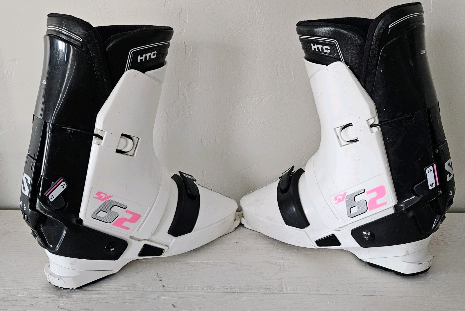 Libri sci vintage Salomon SX62 bianco nero 360 mm made in France