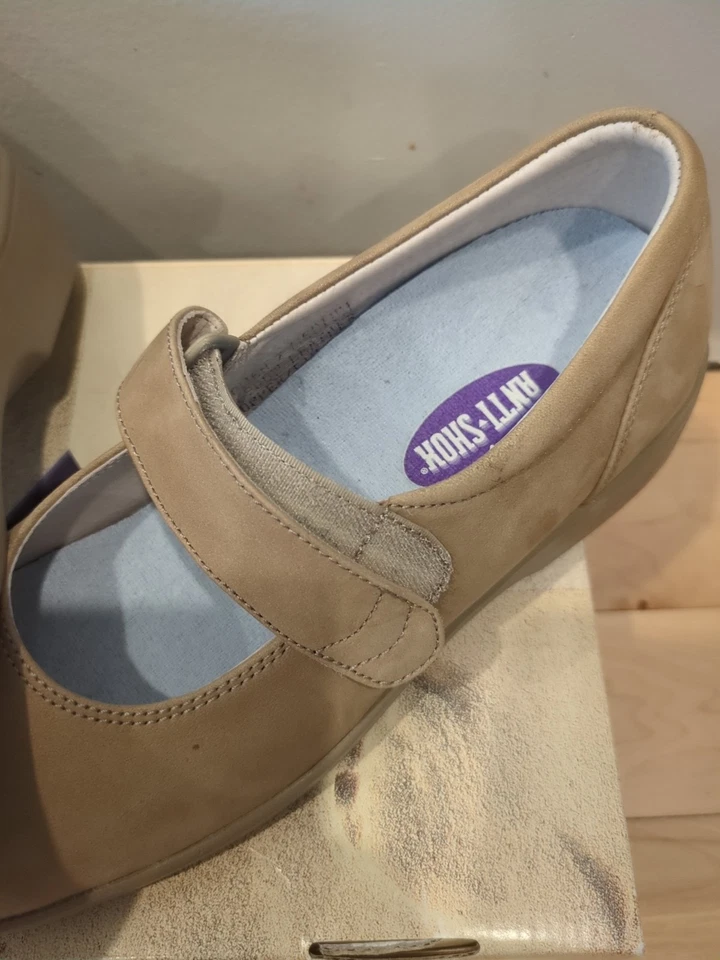 Zapato Apex Marfil Mujer Talla 7 W Ambulador Mary Jane Gancho Correa Cómodo Cojín Foto 3 de 4