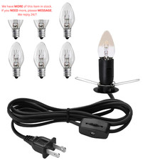 Himalayan Salt Lamp Cord with Gear Switch  Original Replacement 1 Pack, Black