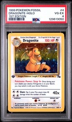 1999 Pokemon Fossil Dragonite 1st Edition Holo 4/62