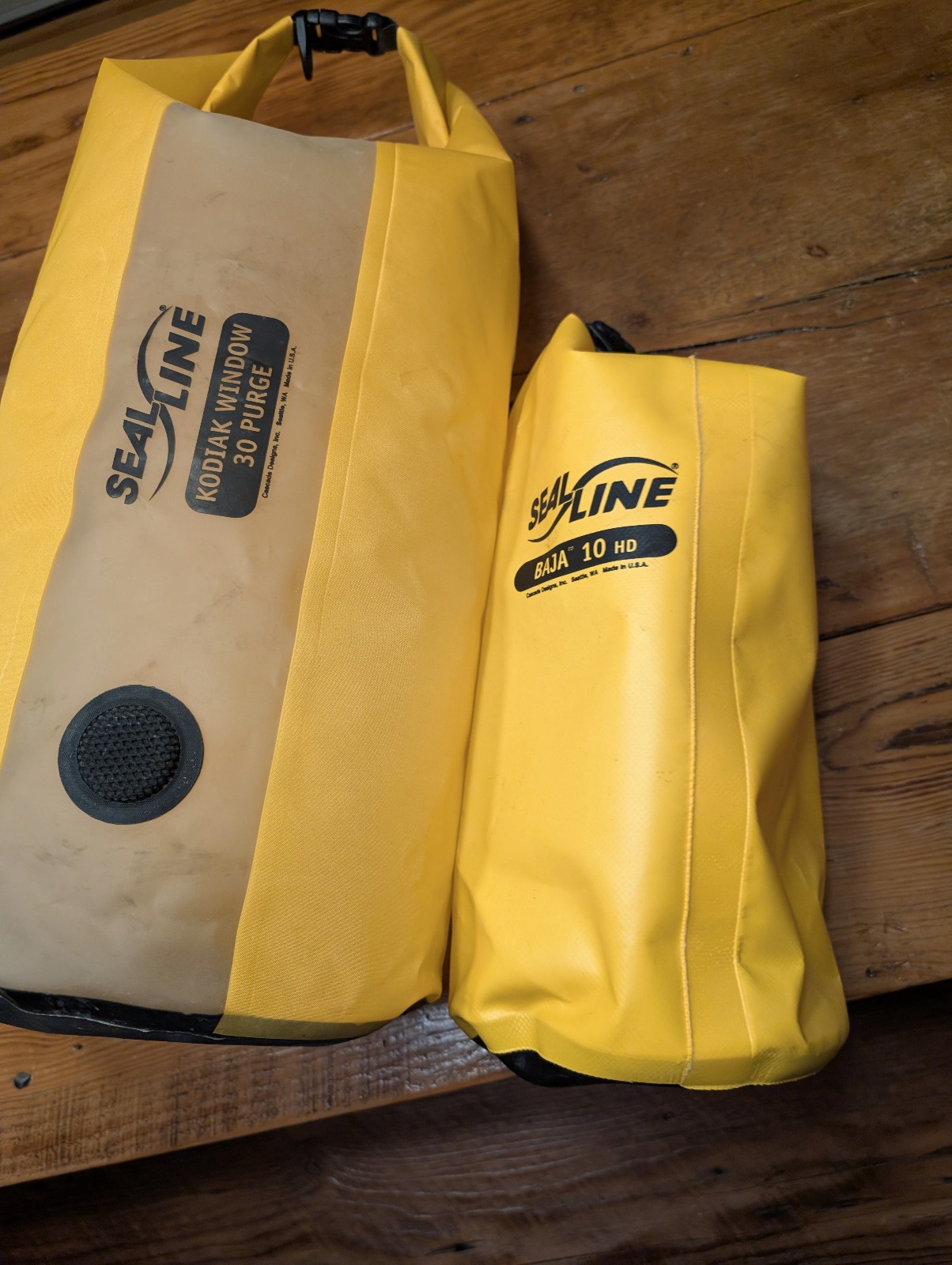 Seal Line Dry Bag Kodiak Window 30 Purge & Baja 10 HD Heavy Duty Yellow Made USA