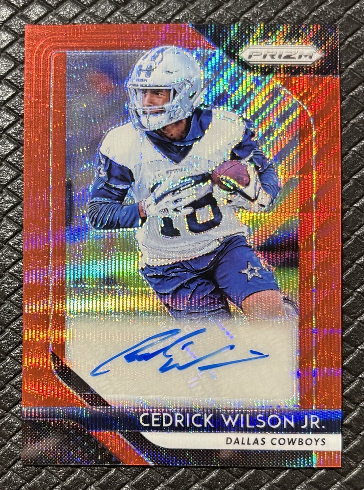 Cedrick Wilson Jr. Panini Prizm Rookie Autographs #CW Red Wave
