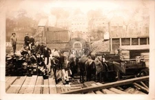 Norwich CT Central Wharf Fire Putting Horses River RPPC Photo Postcard COPY