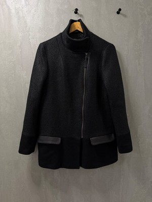 Mackage Black cashmere wool leather Coat jacket Modern Professional Design