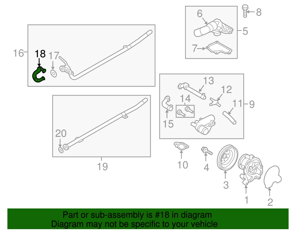 Mangueira de líquido de arrefecimento do motor Hyundai G90 G80 Equus Genesis genuína 25468-3F300 - Imagem 2 de 2