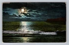 Coronado CA-California, Moonlit Ocean View, Vintage c1915 Postcard