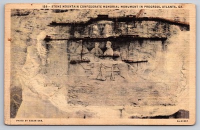 Postcard Monument Stone Mountain Confederate Memorial Atlanta Georgia USA
