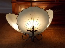 Original franz&ouml;sische "Art Deco" Decken Lampe in Muschelform um 1920/30 selten