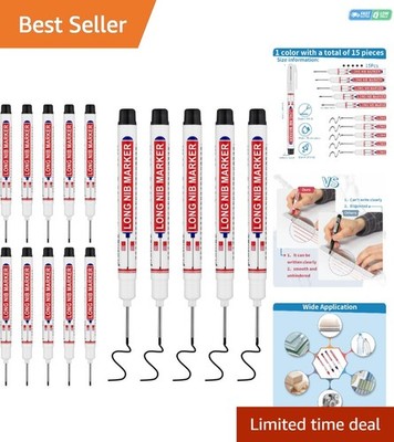 High Quality 15 PCS Broad Point Black Permanent Markers for Professionals
