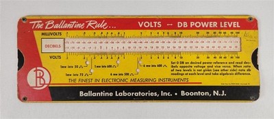 Ballantine Laboratories Volts DB Power Slide Rule Calculator 1953 (Boonton, NJ)