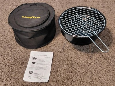 Goodyear Tire Shaped 10'' Barbecue Grill Canvas Carrying Case With Storage New