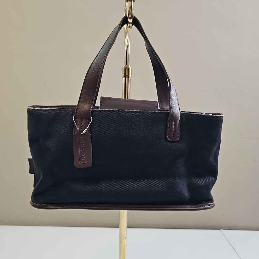 COACH Vintage Greenwich Fabric Leather Trim Purse Shoulder Bag