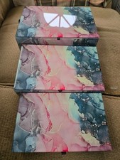 3 nesting marble effect glass jewelry/storage boxes