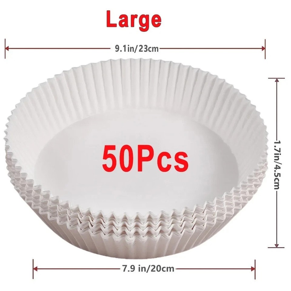 100PCS Air Fryer Paper Liners Disposable Non Stick Baking Parchment for ...