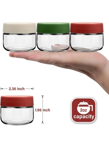 2 Oz Glass Dressing Containers to Go Sauce Cups Mini Condiment Dip Jars - Picture 2 of 2