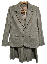 Vintage Gallery Wool Blend Union Made Skirt Suit Gray Size 10