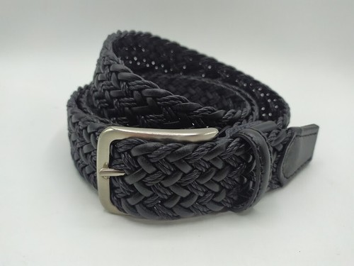 Cintura Intrecciata Nera Cuoio e Corda Vera Pelle Made in Italy - Foto 2 di 12