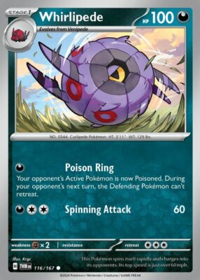 x4 Whirlipede - 116/167 - Common Pokemon SV06 Twilight Masquerade