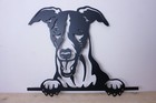 Whippet Head Metal Face Wall Art / Garden Sculpture