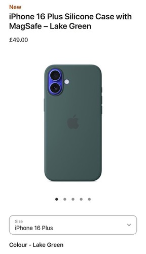 Apple Silikon Case mit MagSafe für iPhone 16 Plus - Lake Green - Bild 1 von 4