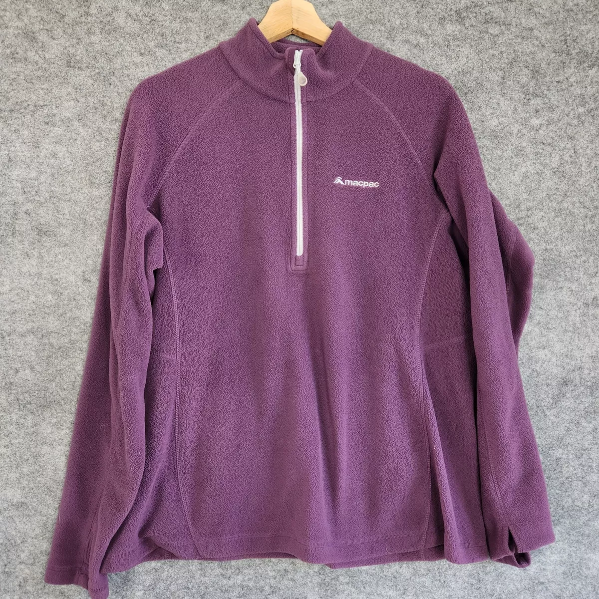 Macpac Jumper Size 16 Purple Fleece Half Zip Walking Outdoors