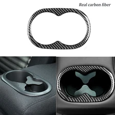 Carbon Fiber Interior Water Cup Holder Frame Trim For Dodge Challenger 2015-21