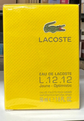 Eau De Lacoste L.12.12 Yellow Jaune Optimistic 1.7/ 1.6.oz/ EDT Spray New In Box
