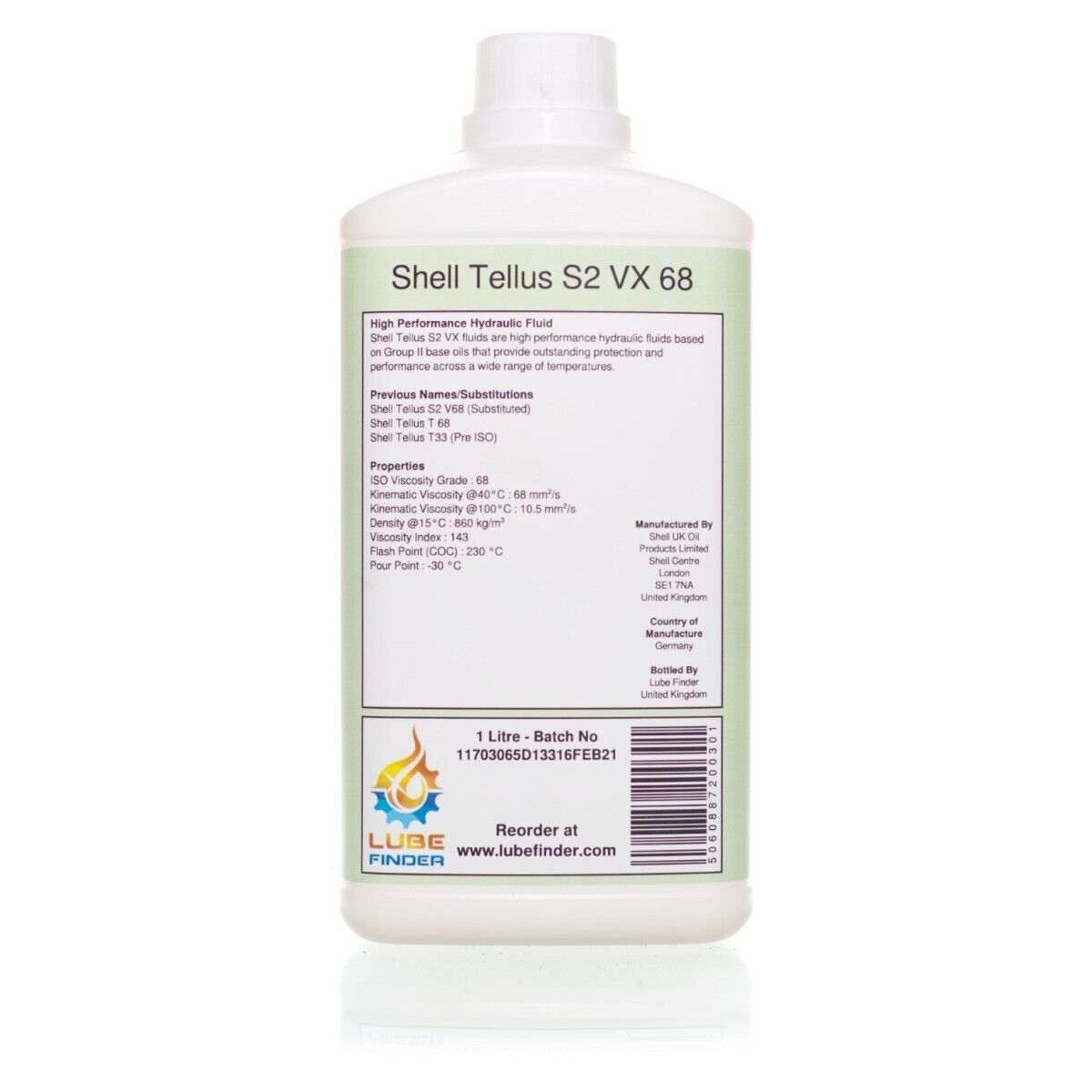 1L Shell Tellus S2 VX 68 VG T68 T33 Cheap mail order sales New sales V68 ISO Hydrauli