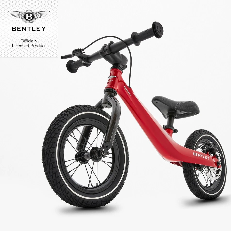 BENTLEY Laufrad mit Bremse rot Ledersattel  Luftreifen Balance Bike dragon red
