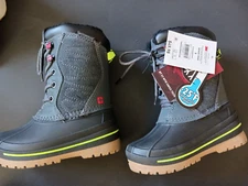 Swiss Tech Thinsulate Waterproof Winter Boots Leather Black Kids Size 9