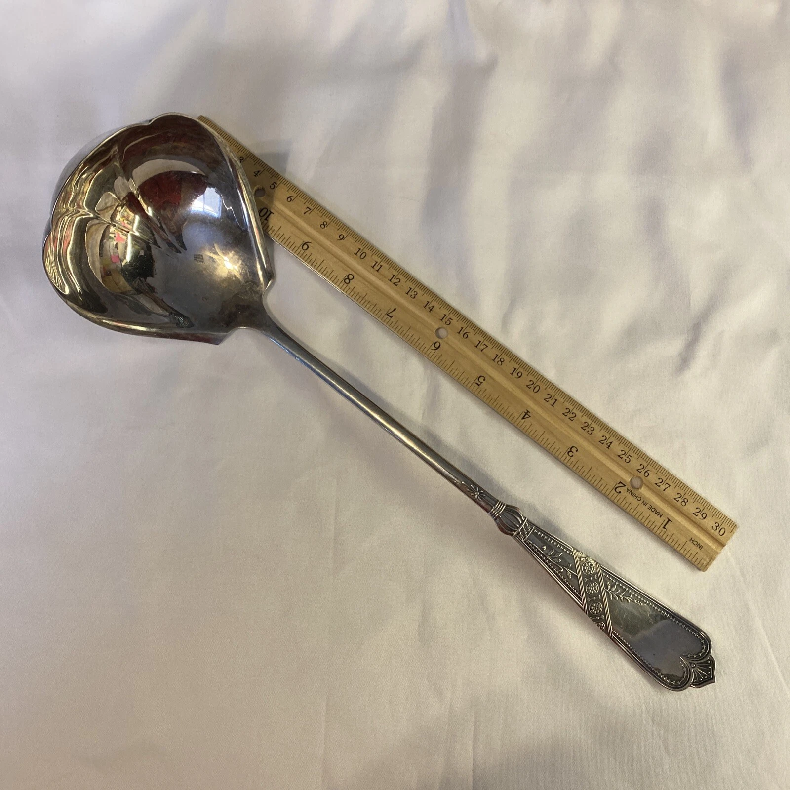 Newport 1879 International Rogers Bros Large Solid Soup Ladle 12-7/8 Inch EXC