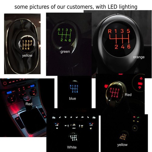 ICT gear shift knob boot gaiter for Chrysler Crossfire LED stitch silver B41 - Picture 6 of 10