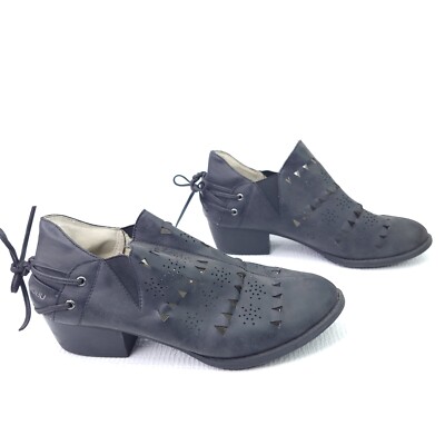 JBU Jambu Evelyn Vegan Leather Booties Cutout Design Ankle Boots Shoes Size 8.5