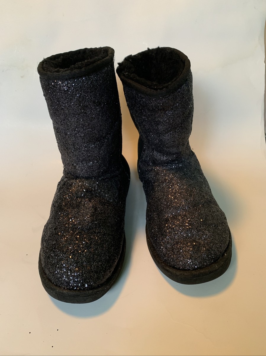 Bow Sparkle Ugg Boots Black Sparkle UGG CLASSIC MINI BAILEY BOW