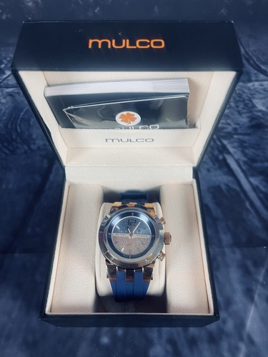 Mulco Blue Marine Chronograph MW5-1621-043 Unixex Watch with Blue/Gold Strap